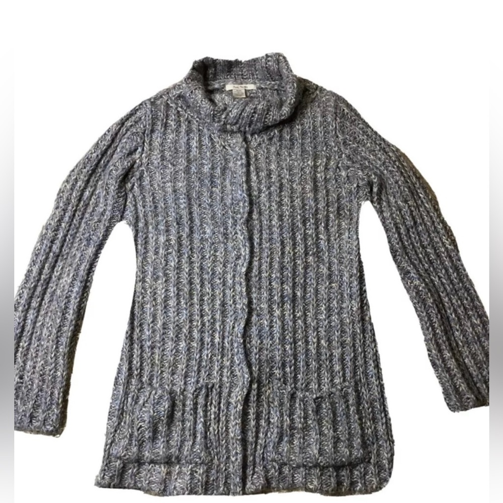 Free People Textured Gray Cowl Neck Sweater